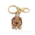 18K Gold Tortoise Keychain Hollow Custom Metal Keychains